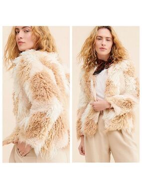 Elliatt Josephine Faux Fur Jacket in Multi Size Small NWT